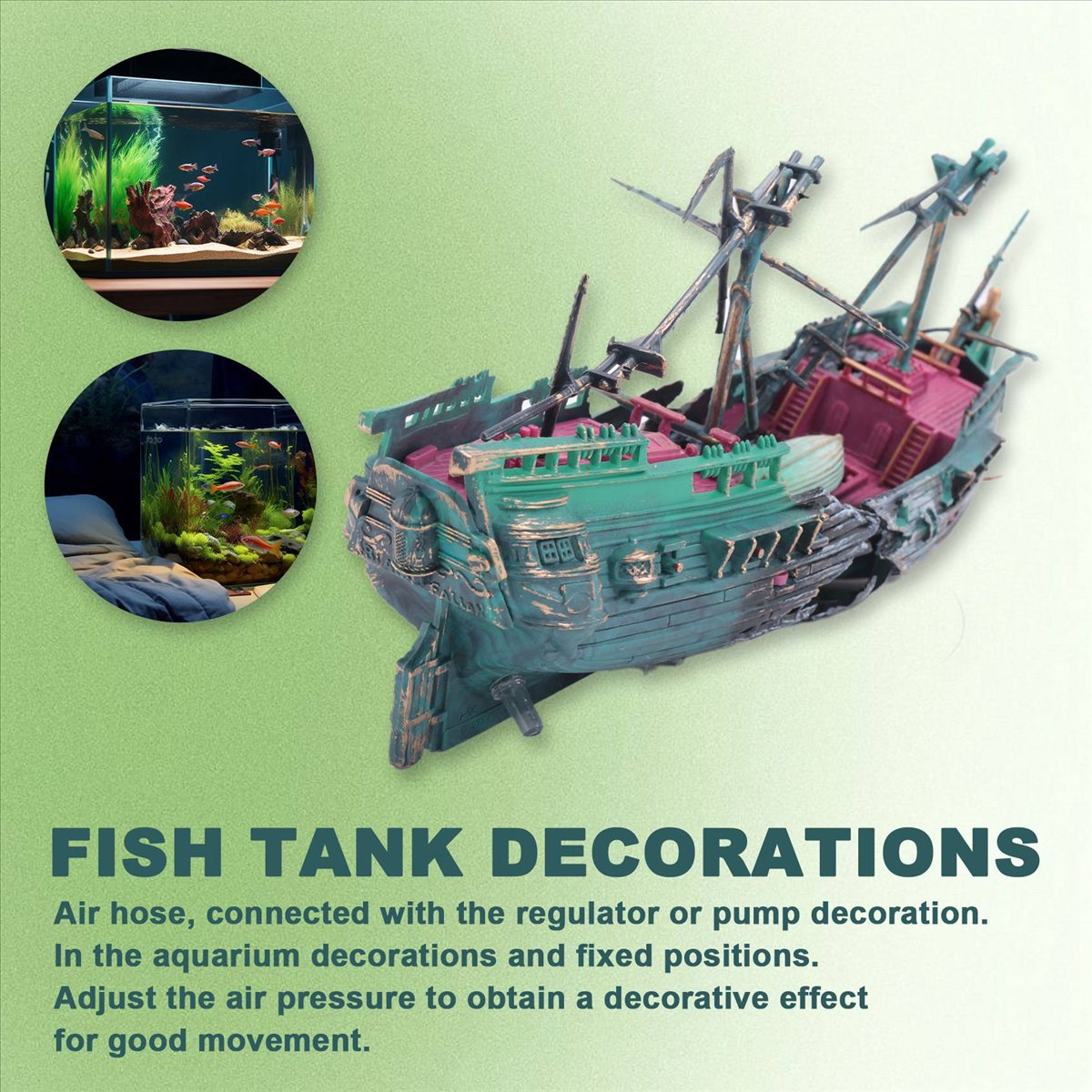【ABFS】Large Aquarium Shipwreck - Aquarium Decor review and price