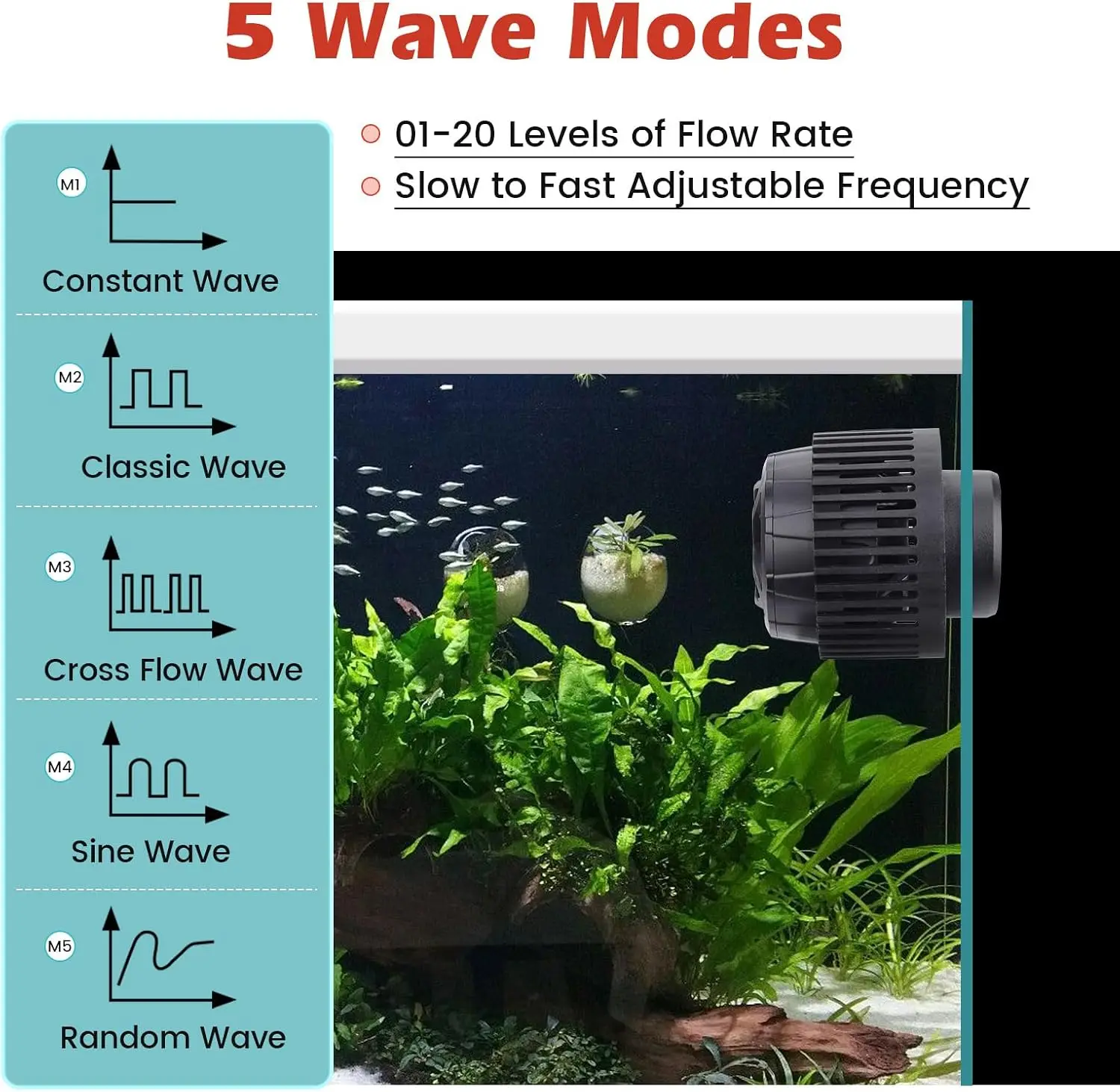Adjustable Flow Aquarium Wave  - Aquarium Pump review and price