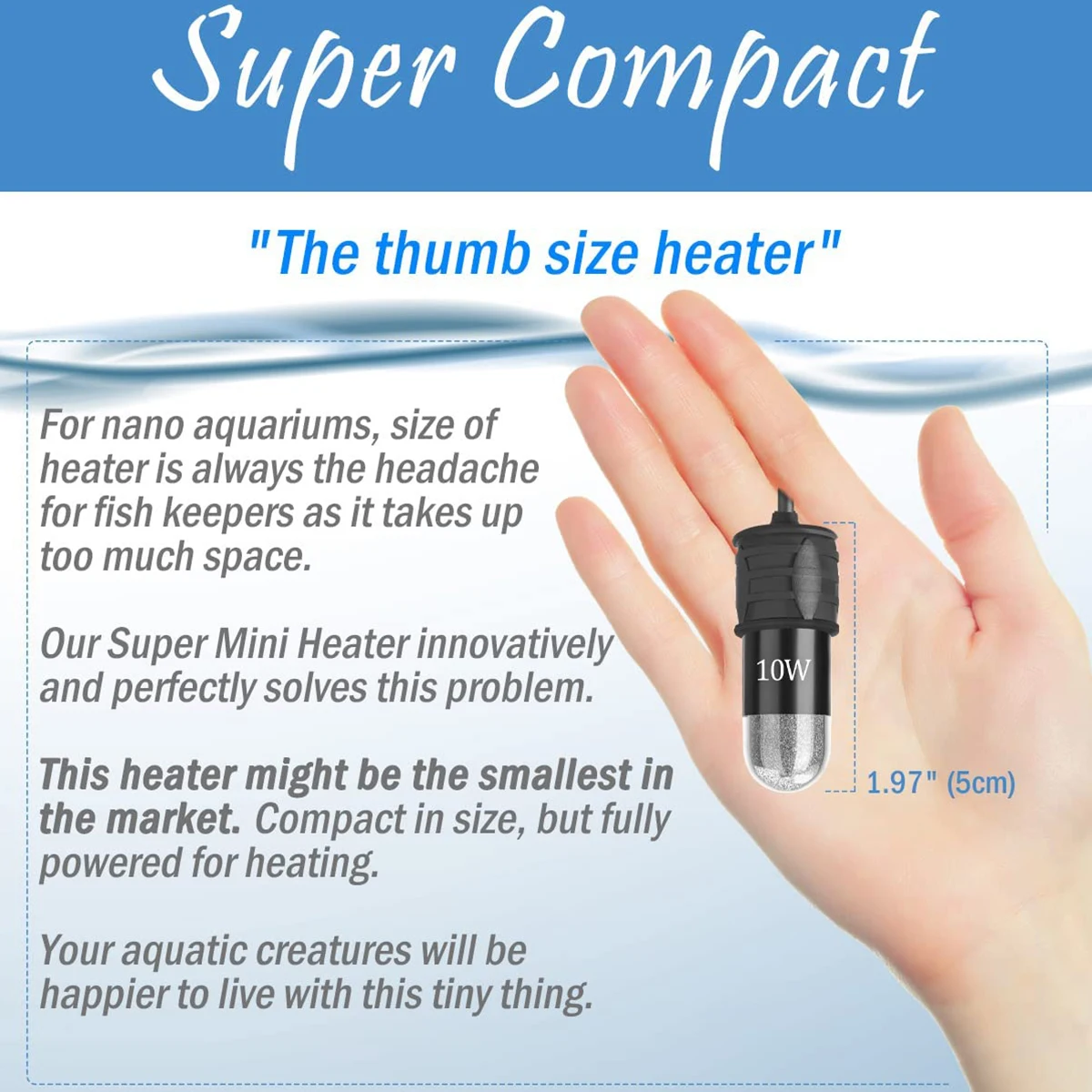 10W Adjustable Aquarium Heater - Fish Tank Heater review and price